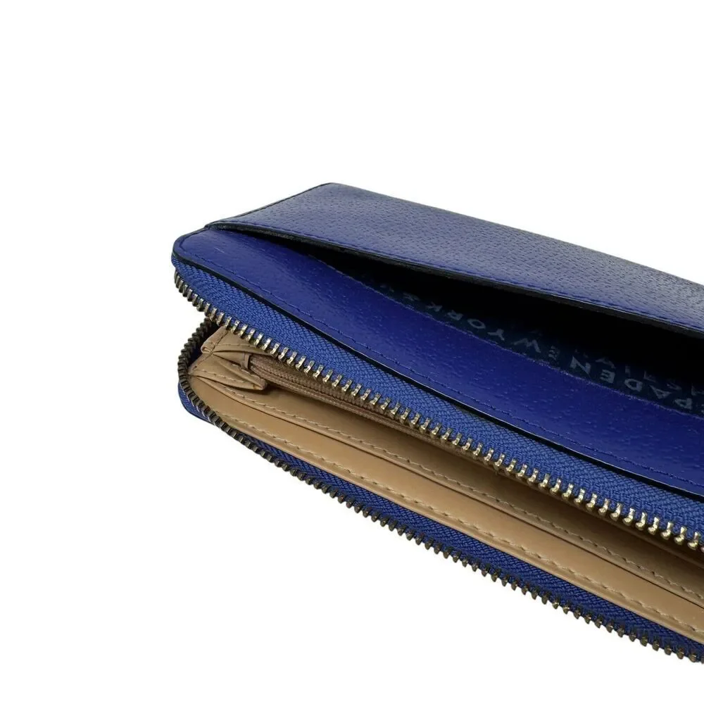 Kate Spade Neda WLRU1153 Continental Wallet Holiday Blue Leather Zip Womens